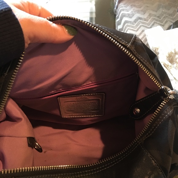 Authentic Black leather and cloth Coach bag - Picture 6 of 6